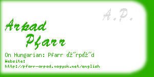 arpad pfarr business card